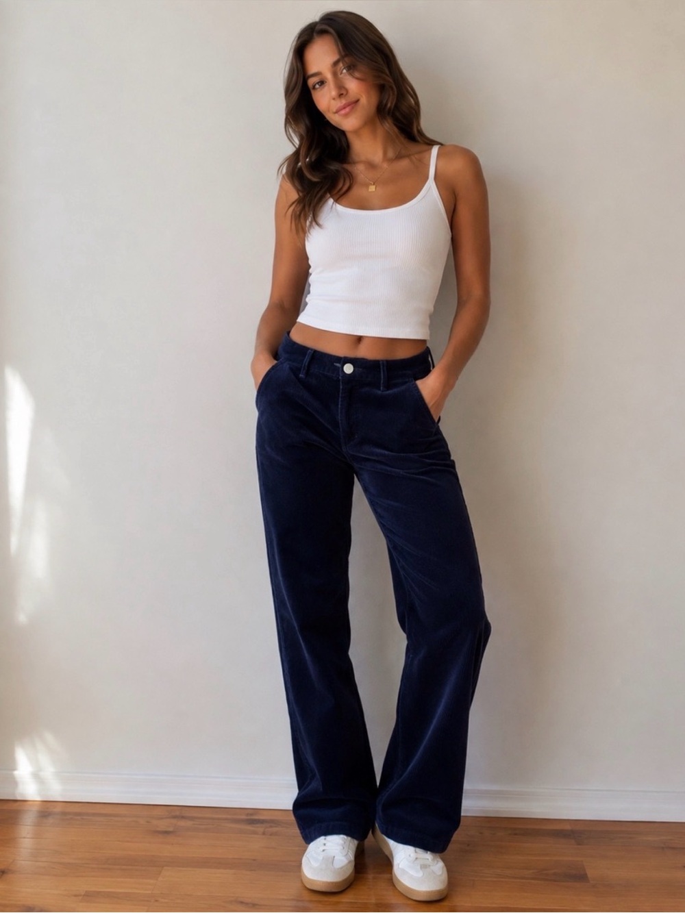 Bonobos Women’s Size 30 Navy Corduroy Wide-Leg Pants
